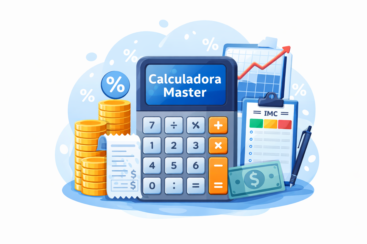 Calculadora online com gráficos, dinheiro e ferramentas financeiras